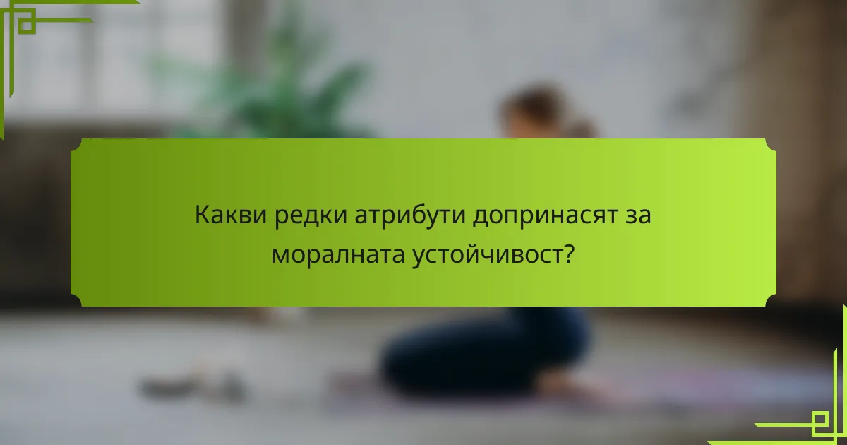 Какви редки атрибути допринасят за моралната устойчивост?
