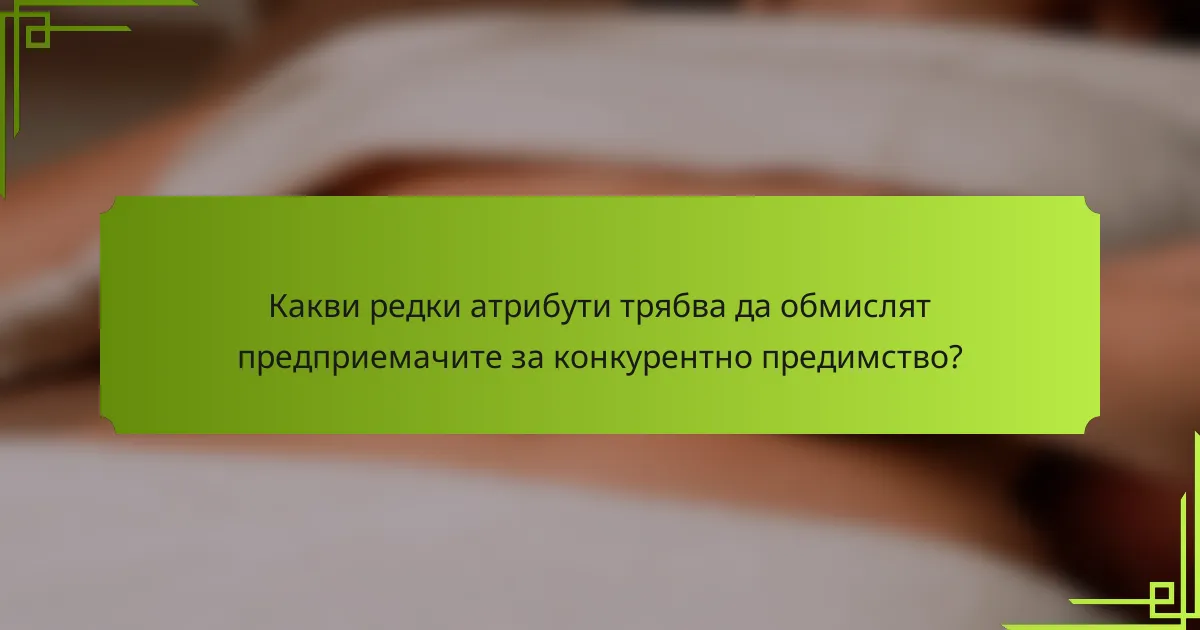 Какви редки атрибути трябва да обмислят предприемачите за конкурентно предимство?