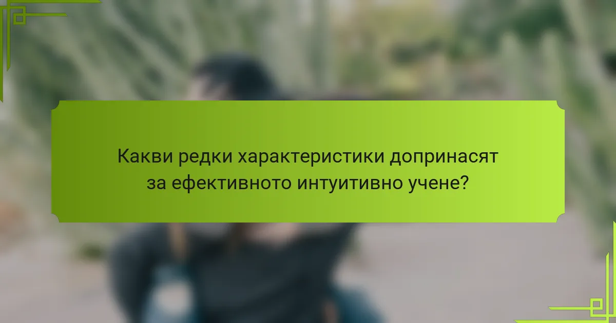 Какви редки характеристики допринасят за ефективното интуитивно учене?