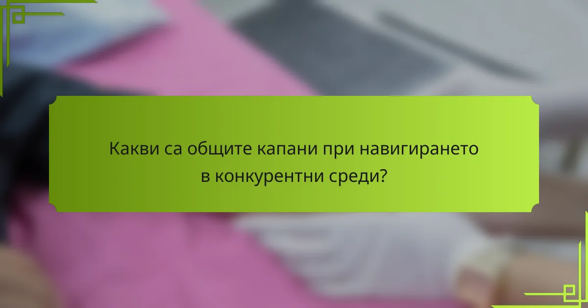 Какви са общите капани при навигирането в конкурентни среди?