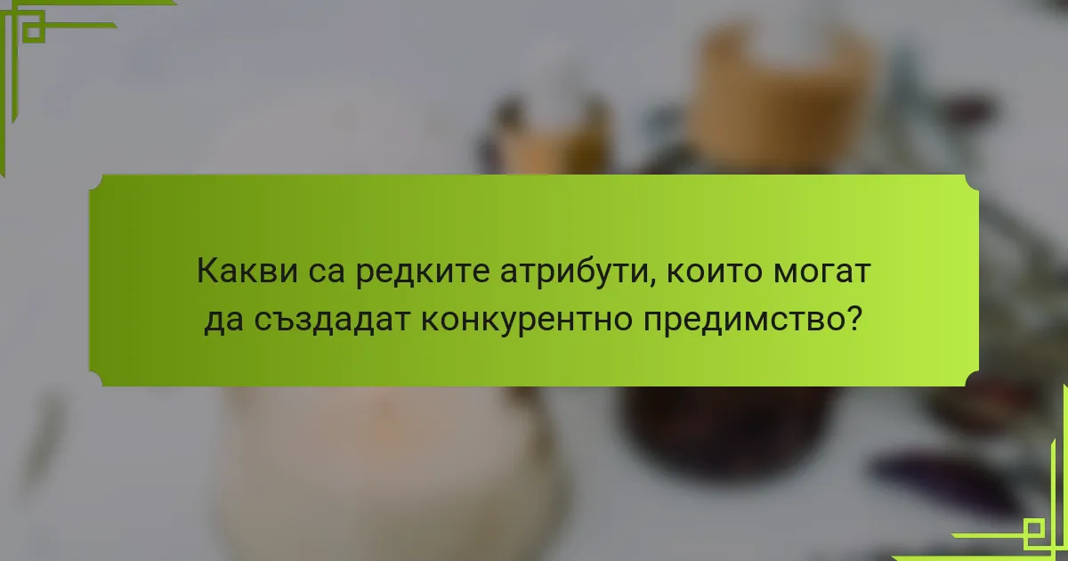 Какви са редките атрибути, които могат да създадат конкурентно предимство?