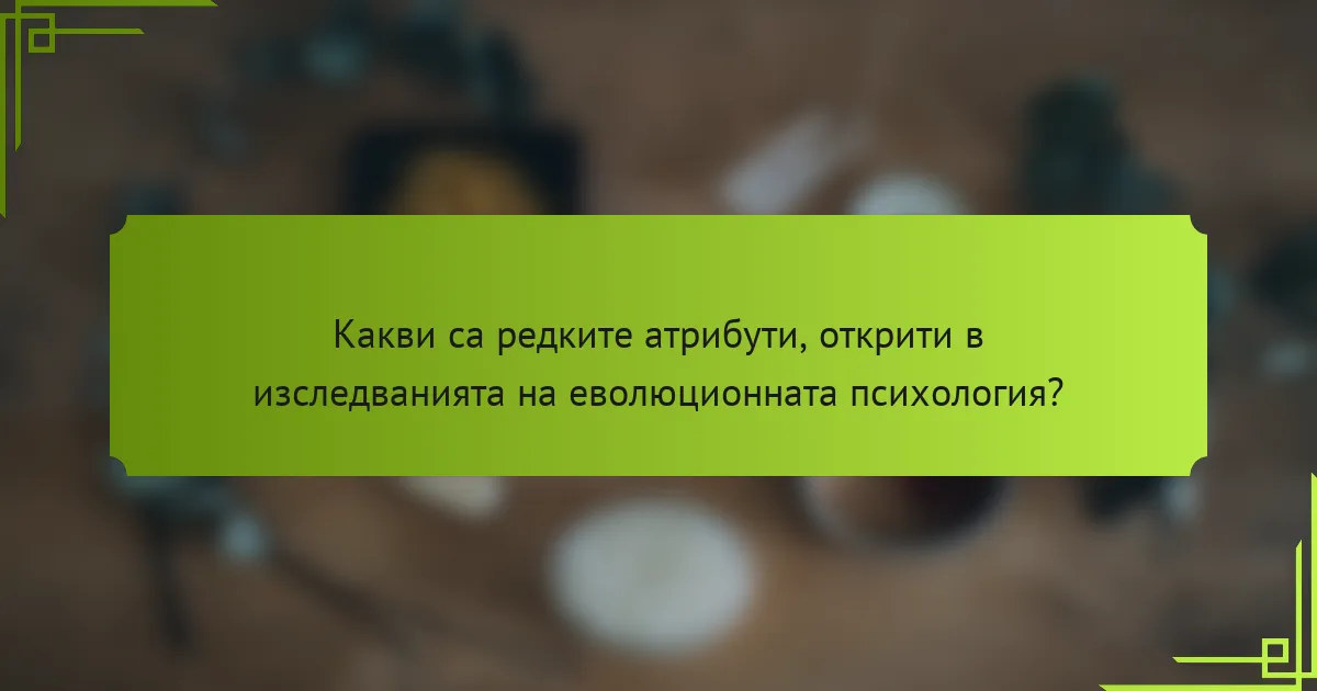 Какви са редките атрибути, открити в изследванията на еволюционната психология?
