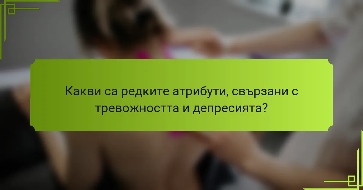 Какви са редките атрибути, свързани с тревожността и депресията?