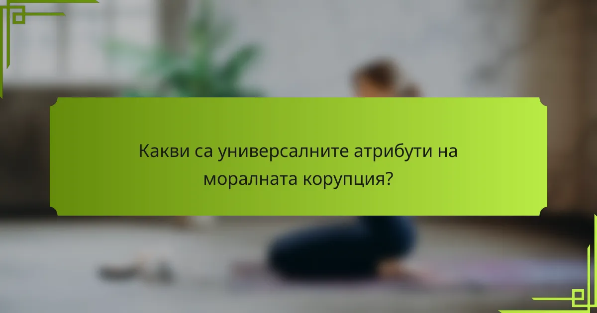 Какви са универсалните атрибути на моралната корупция?