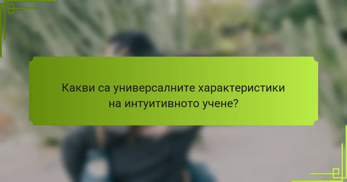 Какви са универсалните характеристики на интуитивното учене?