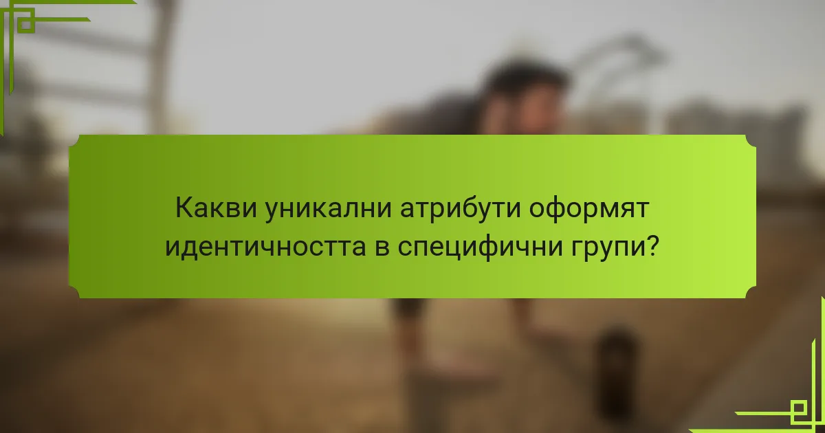 Какви уникални атрибути оформят идентичността в специфични групи?